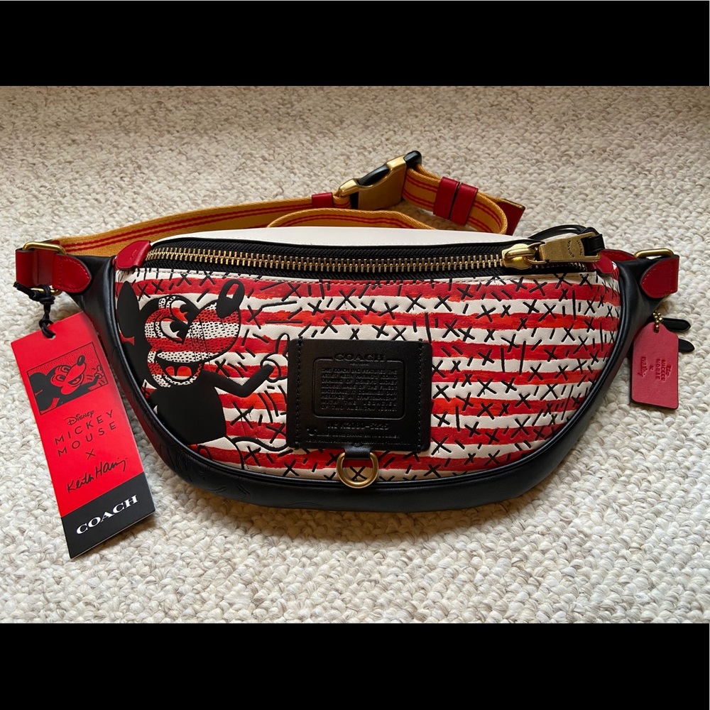 Disney and Keith Haring Coach Belt Bag New